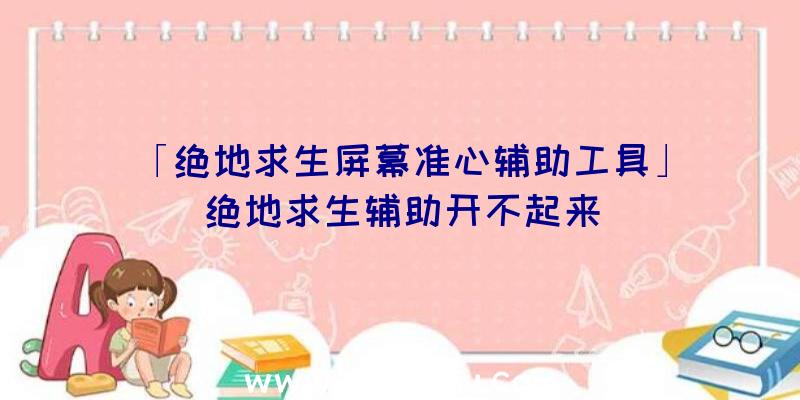 「绝地求生屏幕准心辅助工具」|绝地求生辅助开不起来